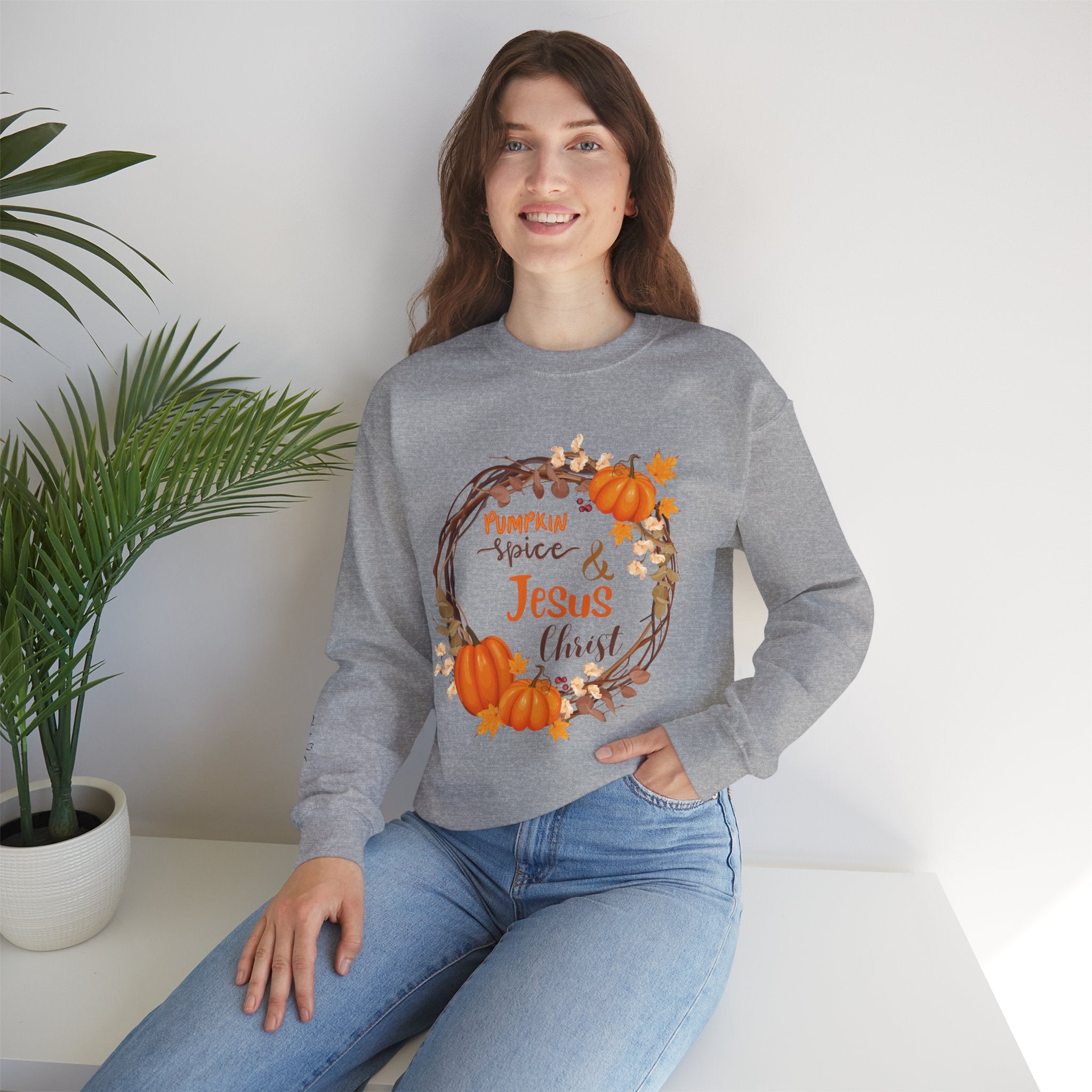 Pumpkin spice Jesus Christ Women's Crewneck Sweatshirt