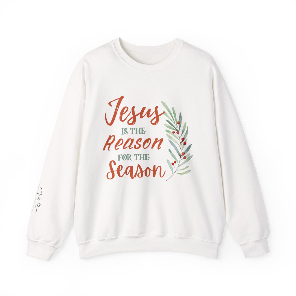 Jesus is the reason for the season Crewneck Sweatshirt, Christian Gift, Cozy Christmas Apparel, Jesus The Reason Sweatshirt, Faith-Based Sweater