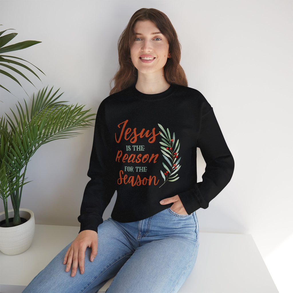 Jesus is the reason for the season Crewneck Sweatshirt, Christian Gift, Cozy Christmas Apparel, Jesus The Reason Sweatshirt, Faith-Based Sweater