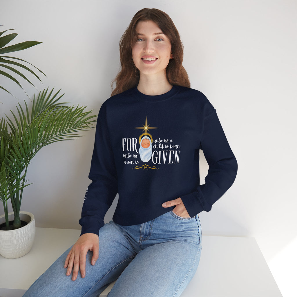 Christmas Inspirational Crewneck Sweatshirt, Faith Sweatshirt, Religious Gift, Holiday Apparel, Family Gatherings, Cozy Winter Wear