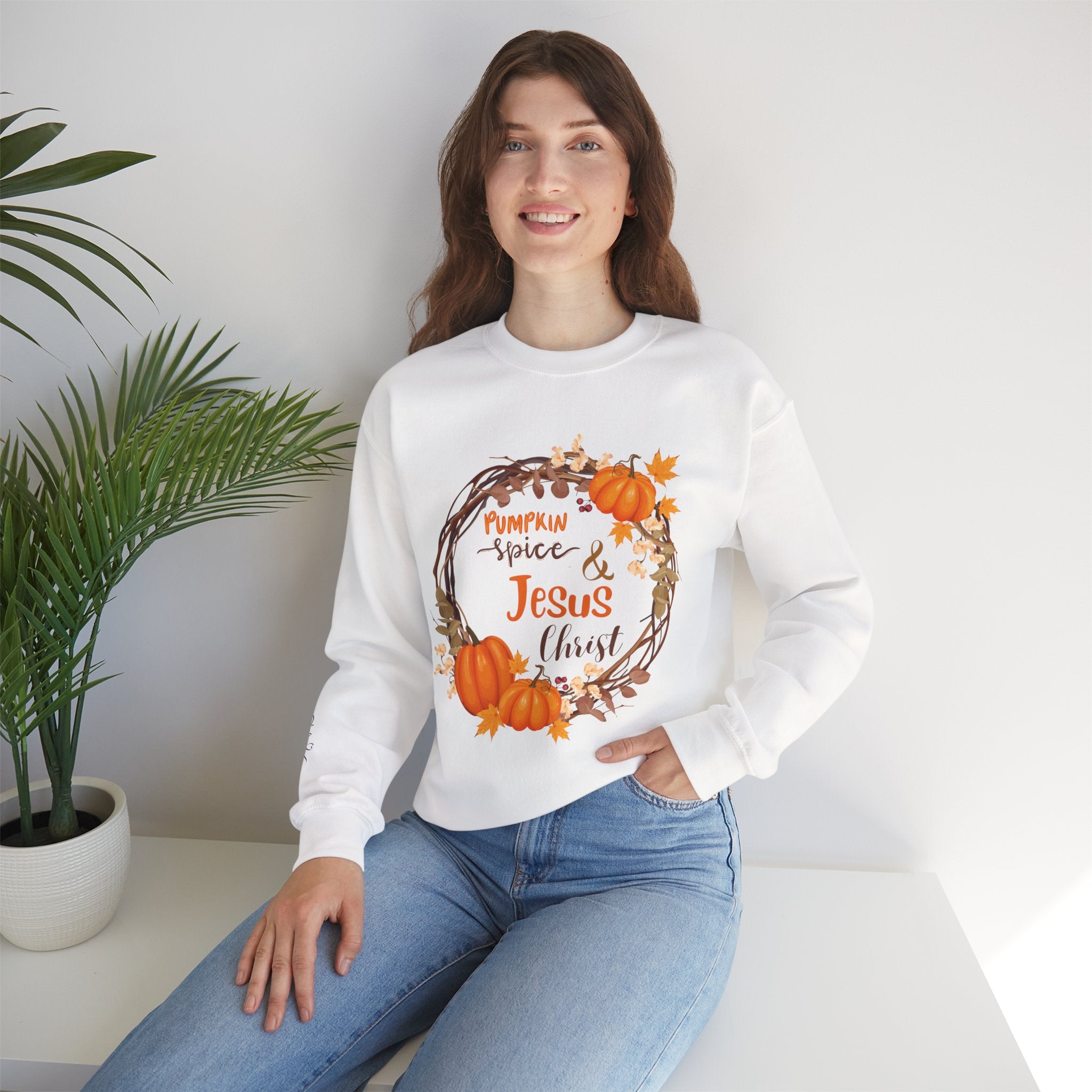 Pumpkin spice Jesus Christ Women's Crewneck Sweatshirt