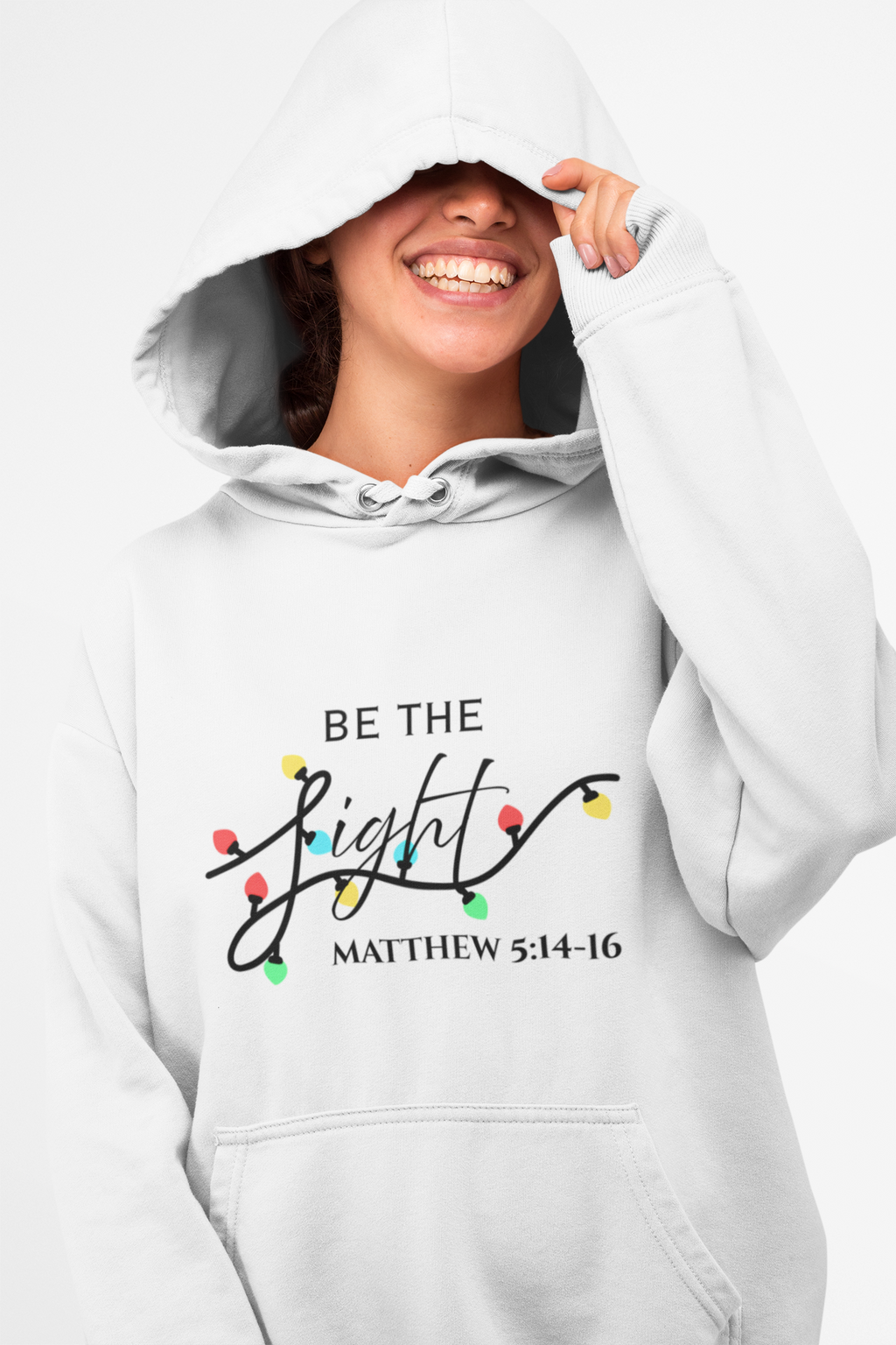 Be the Light Christmas Hoodie | Unisex Holiday Hoodie, Cozy Gift for Friends & Family, Festive Apparel, Inspirational Clothing