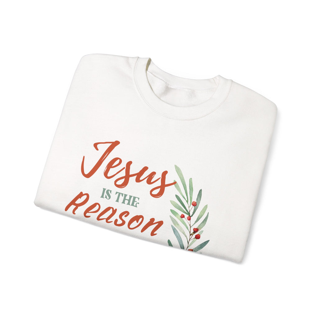 Jesus is the reason for the season Crewneck Sweatshirt, Christian Gift, Cozy Christmas Apparel, Jesus The Reason Sweatshirt, Faith-Based Sweater