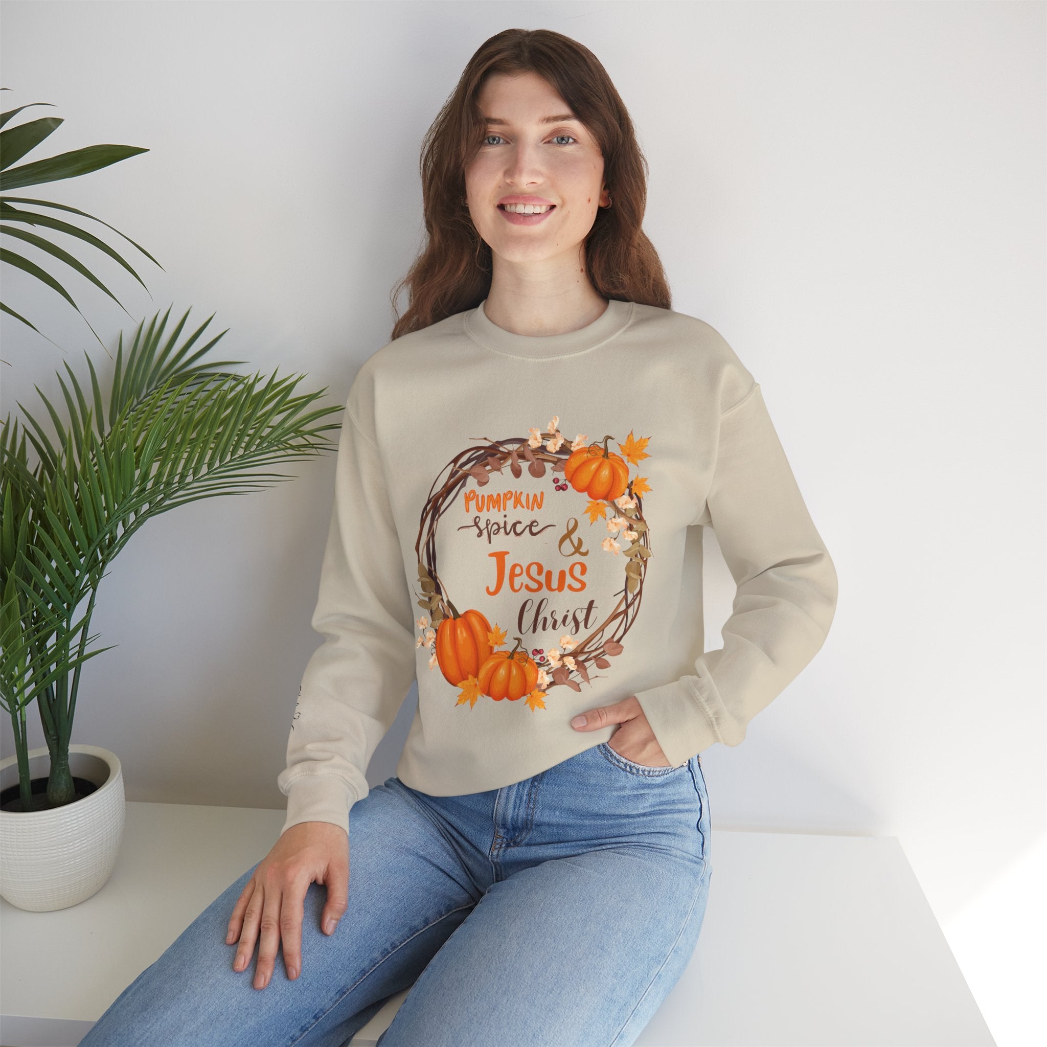 Pumpkin spice Jesus Christ Women's Crewneck Sweatshirt