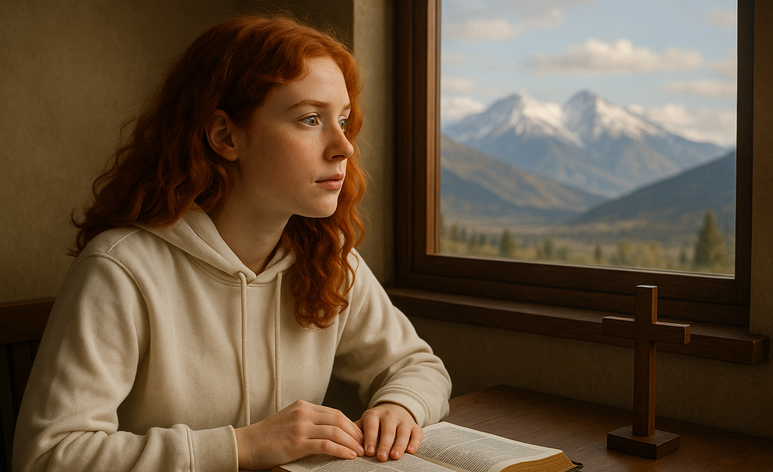 wearing a white hoodie